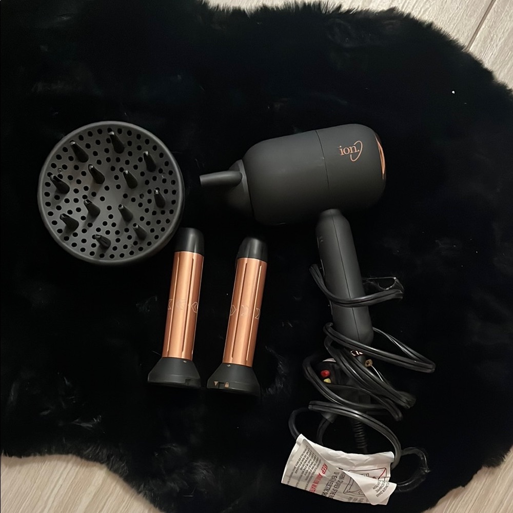 Ion Black and Copper Hair Dryer Set